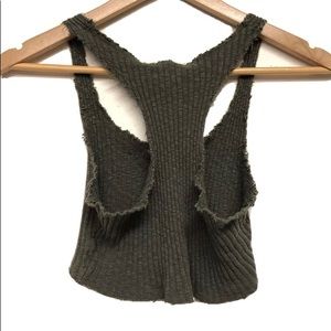SMALL Ecoté olive green crop top